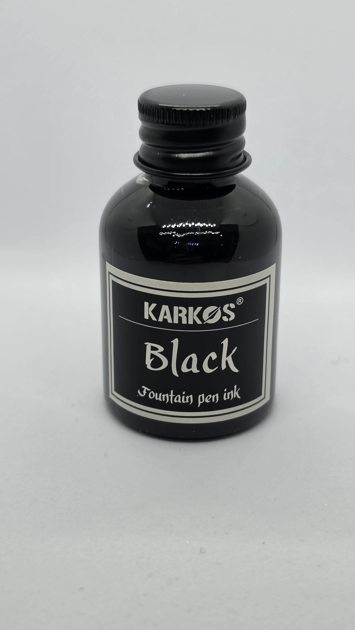 Karkos Black fountain pen ink, 30ml bottle
