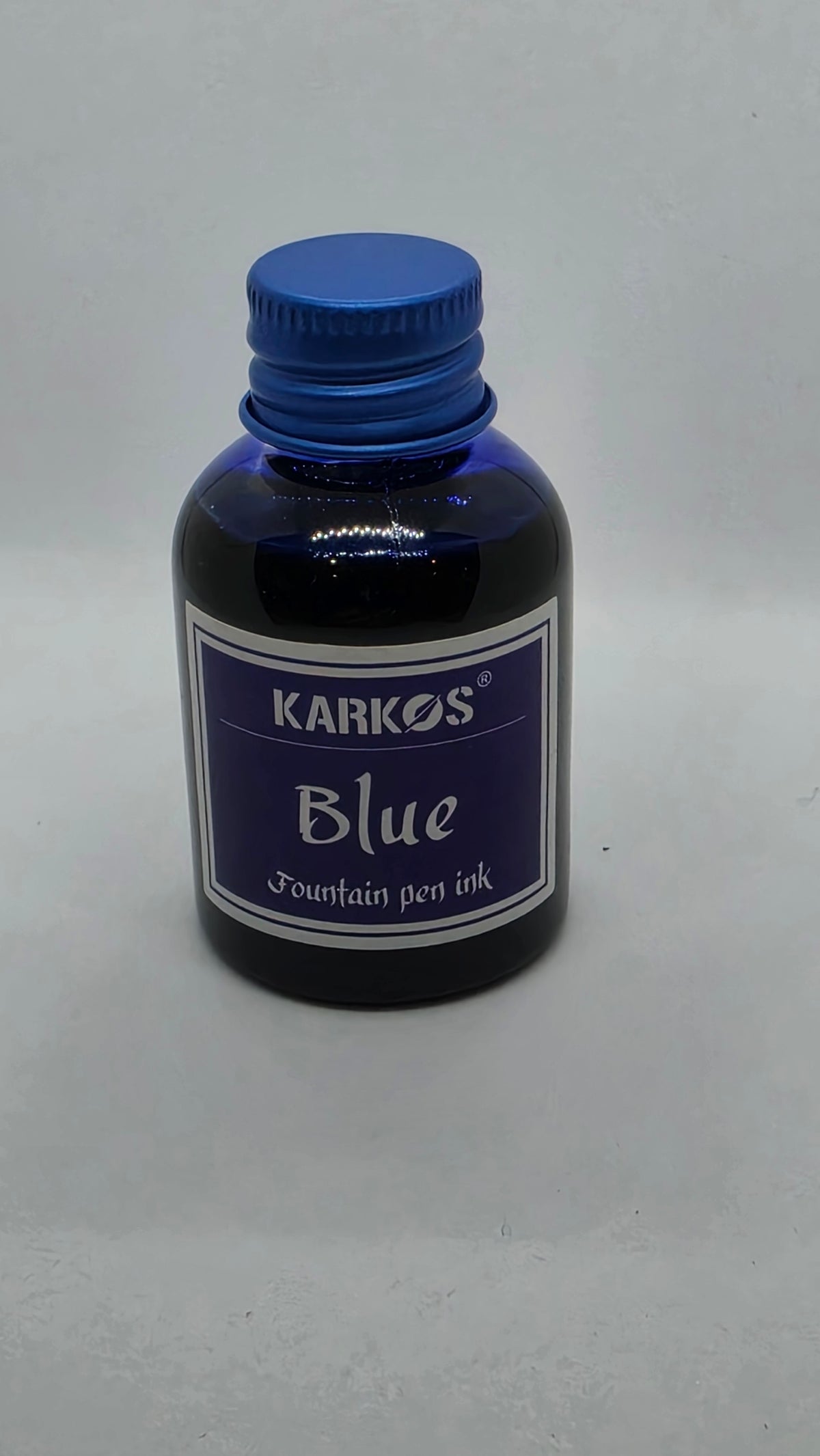 Karkos Blue fountain pen ink, 30ml bottle