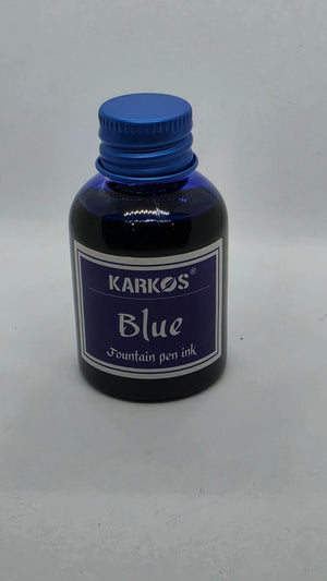 Karkos Blue fountain pen ink, 30ml bottle