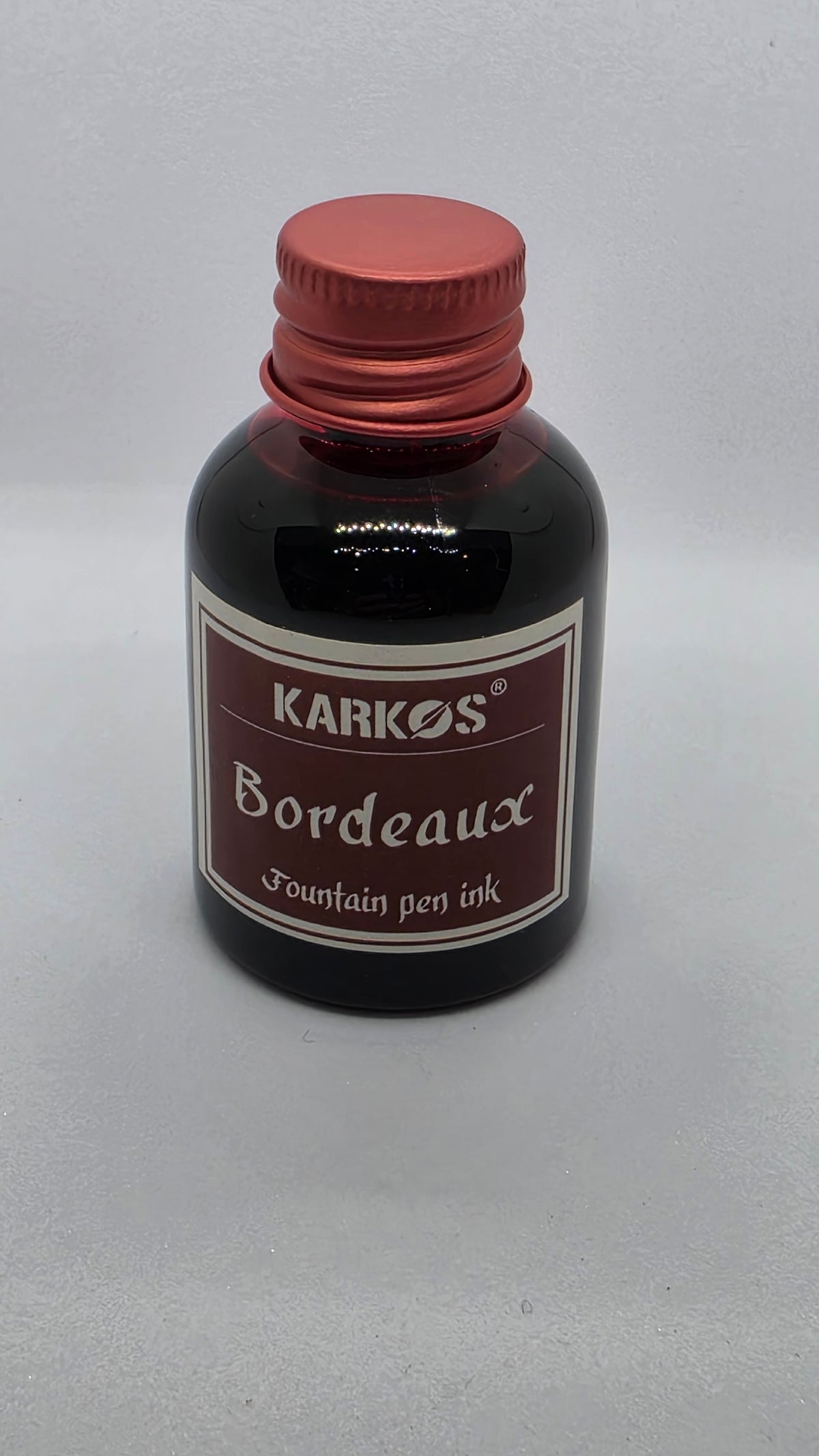 Karkos Bordeaux fountain pen ink, 30ml bottle