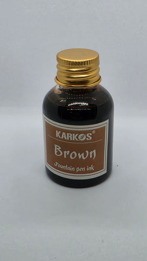 Karkos Brown fountain pen ink, 30ml bottle