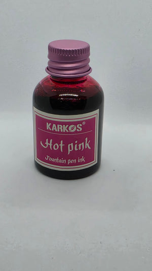Karkos Pink fountain pen ink, 30ml bottle