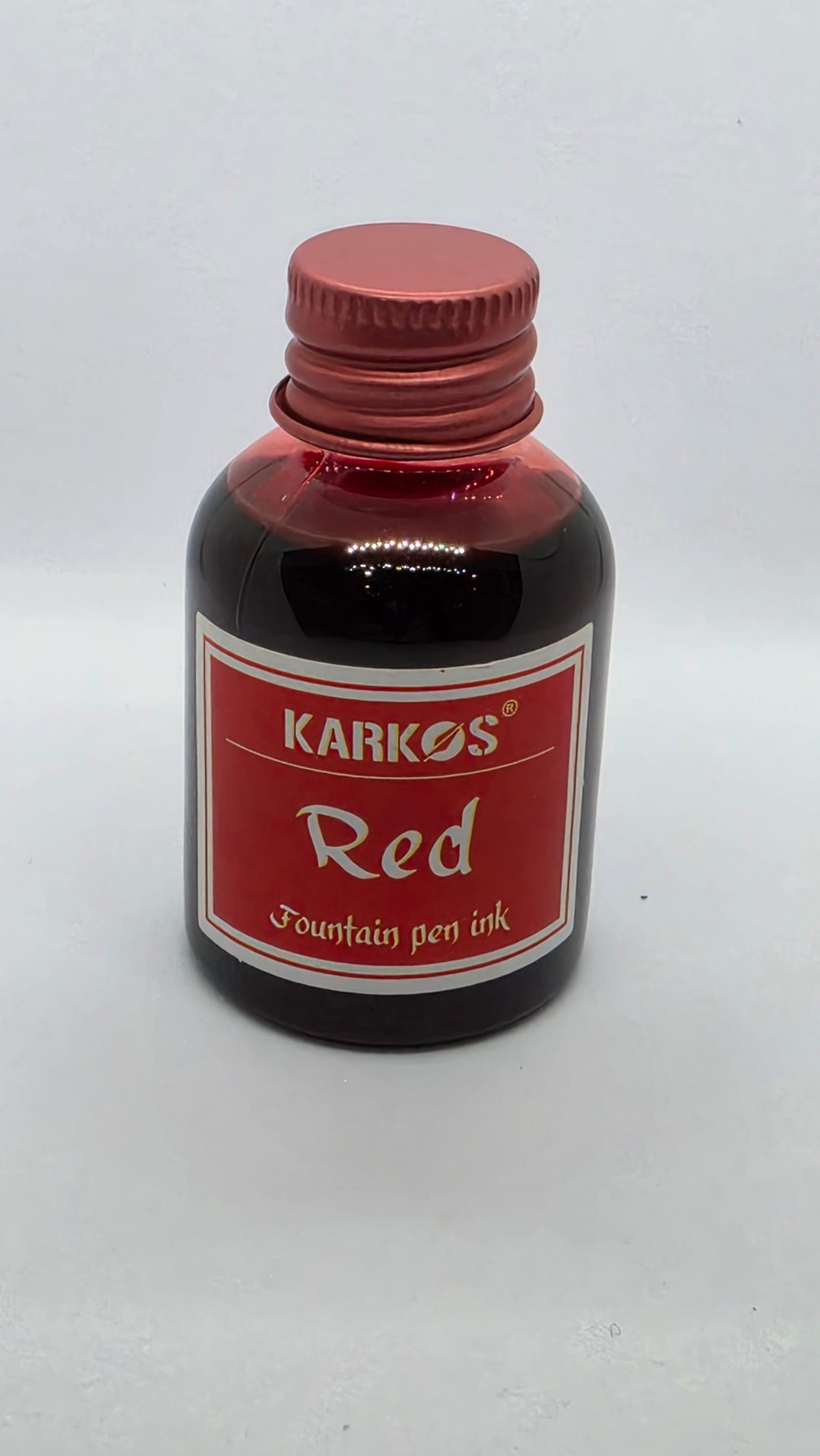 Karkos Red fountain pen ink, 30ml bottle