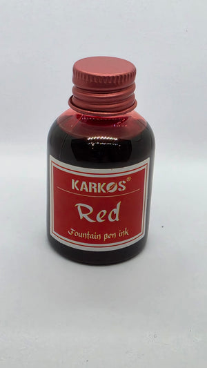 Karkos Red fountain pen ink, 30ml bottle