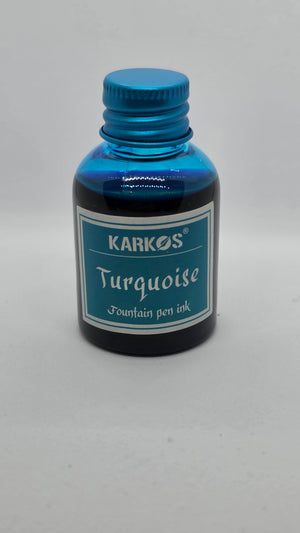 Karkos Turquoise fountain pen ink, 30ml bottle