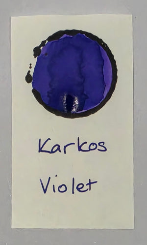 Karkos Violet ink written swatch on paper